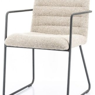 Artego spisebordsstol med armlæn i polyester H83 cm - Sort/Beige
