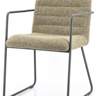 Artego spisebordsstol med armlæn i polyester H83 cm - Sort/Grøn