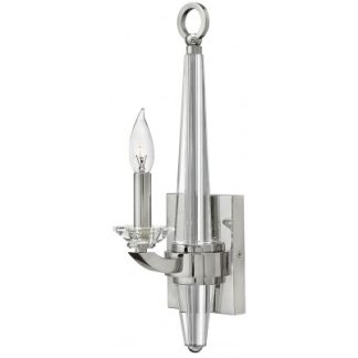 Ascher Væglampe i stål og glas H45 cm 1 x E14 - Poleret nikkel/Klar