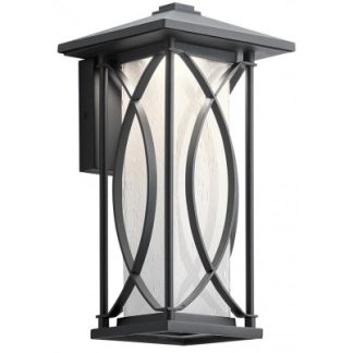 Ashbern Væglampe i stål og glas H32,3 cm 1 x E27 - Sort/Mælkehvid med dråbeeffekt