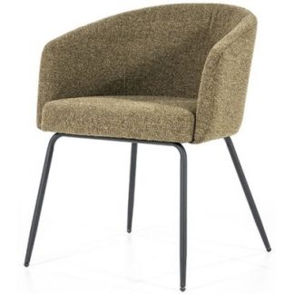 Astrid spisebordsstol med armlæn i polyester H77 cm - Sort/Grøn