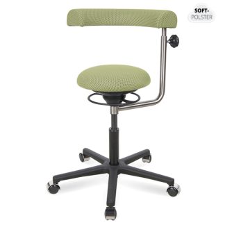 BALIMO Office Soft (Sort chrome - Grønt sæde)