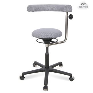 BALIMO Office Soft (Sort chrome - Lys grå sæde)
