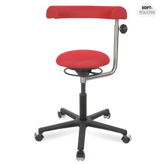 BALIMO Office Soft (Sort chrome - Rødt sæde)