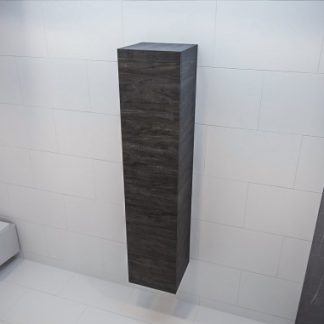 BEAM højskab til badeværelset 160 x 35 cm MDF - Mørkebrun eg