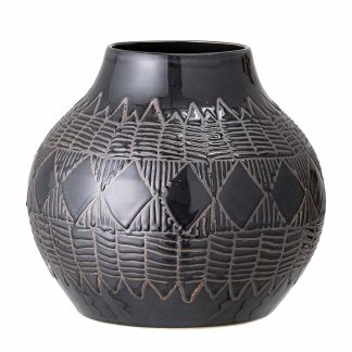 BLOOMINGVILLE Cornelius vase, rund - sort stentøj (Ø 30,5)