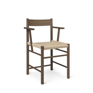 Brdr. Krüger F-Spisebordsstol Med Armlæn Røget Egetræ