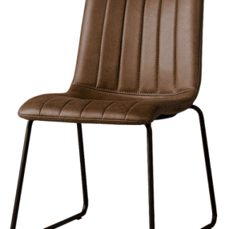 Bunol spisebordsstol i microfiber H86 cm - Sort/Vintage mørkebrun