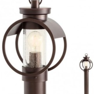 COMPASS Bedlampe i metal og glas H82,5 cm 1 x E27 - Brun