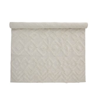 CREATIVE COLLECTION Billa gulvtæppe, rektangulær - hvid bomuld (200x140)