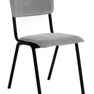 Cas spisebordsstol i metal og velour H82 cm - Sort/Grå