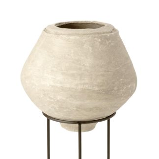 Chad vase/krukke på stativ - Hvid - Ø53 cm fra J-Line