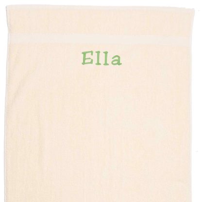 Cremefarvet Håndklæde med navn - 70 x 130 cm