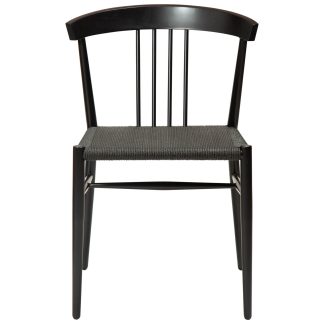 DAN-FORM Sava spisebordsstol - sort papirsnor og sort stål