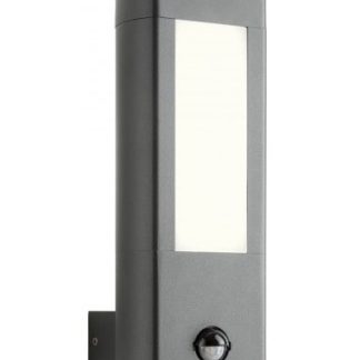 DOLMEN Væglampe med sensor i aluminium og polycarbonat H28 cm 1 x 10W SMD LED - Mat mørkegrå