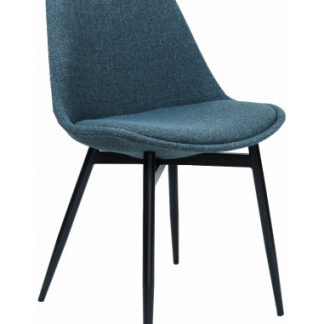 Dani spisebordsstol i metal og polyester H85 cm - Sort/Blå