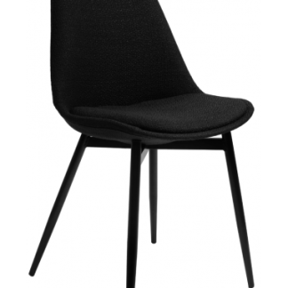 Dani spisebordsstol i metal og polyester H85 cm - Sort/Sort