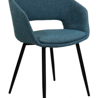 Dean spisebordsstol i metal og polyester H82 cm - Sort/Blå