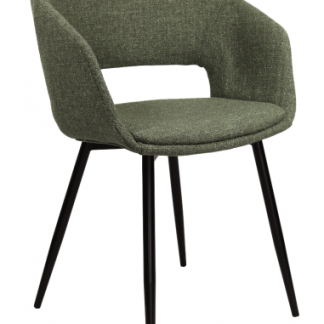 Dean spisebordsstol i metal og polyester H82 cm - Sort/Grøn