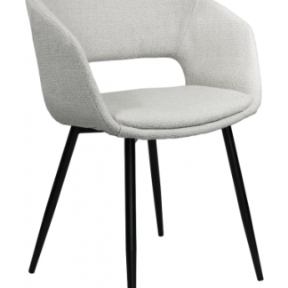 Dean spisebordsstol i metal og polyester H82 cm - Sort/Hvid