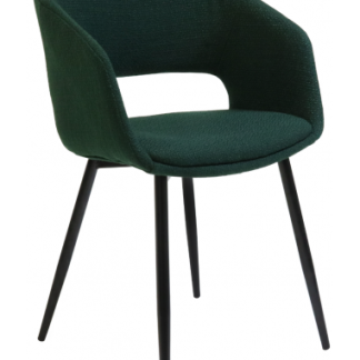 Dean spisebordsstol i metal og polyester H82 cm - Sort/Mørkegrøn