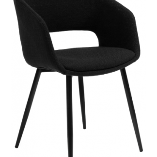 Dean spisebordsstol i metal og polyester H82 cm - Sort/Sort