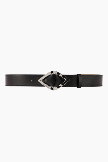 Diamond Belt - Black - GANNI - Sort M/L