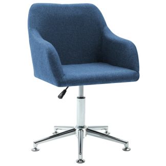 Drejelig spisebordsstol blå stof
