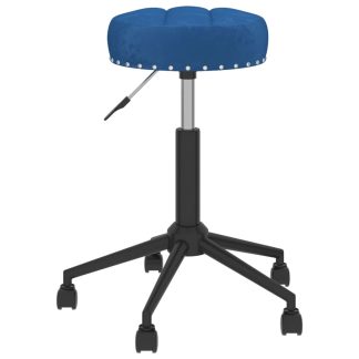 Drejelig spisebordsstol fløjl blå