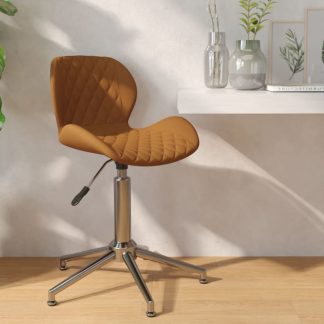 Drejelig spisebordsstol fløjl brun