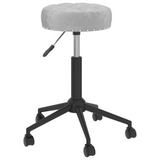 Drejelig spisebordsstol fløjl grå