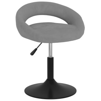 Drejelig spisebordsstol fløjl grå