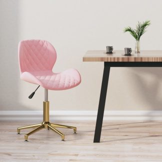 Drejelig spisebordsstol fløjl lyserød