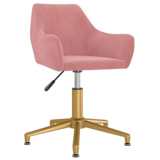 Drejelig spisebordsstol fløjl lyserød