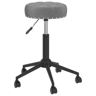 Drejelig spisebordsstol fløjl mørkegrå