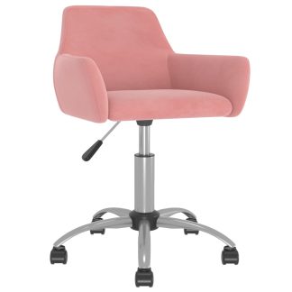 Drejelig spisebordsstol fløjl pink