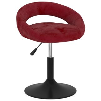 Drejelig spisebordsstol fløjl vinrød