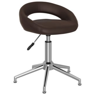 Drejelig spisebordsstol kunstlæder brun