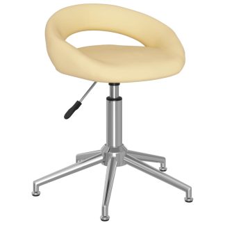 Drejelig spisebordsstol kunstlæder cremefarvet