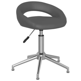Drejelig spisebordsstol kunstlæder grå
