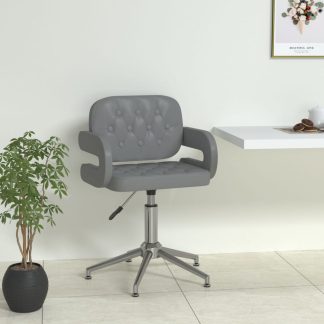 Drejelig spisebordsstol kunstlæder grå