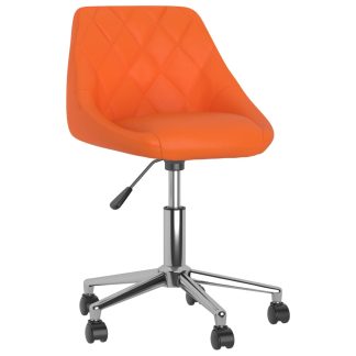 Drejelig spisebordsstol kunstlæder orange