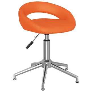 Drejelig spisebordsstol kunstlæder orange