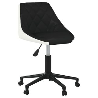 Drejelig spisebordsstol kunstlæder sort og hvid