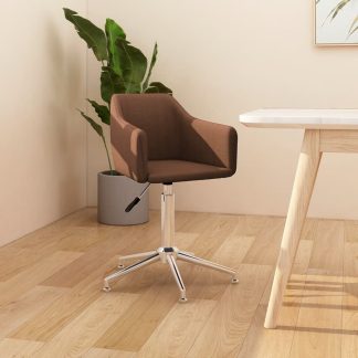 Drejelig spisebordsstol stof brun