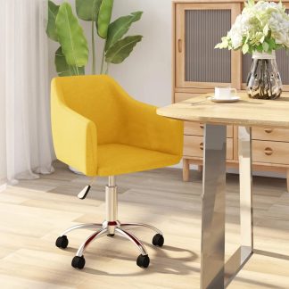 Drejelig spisebordsstol stof gul