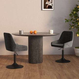 Drejelige spisebordsstole 2 stk. fløjl mørkegrå