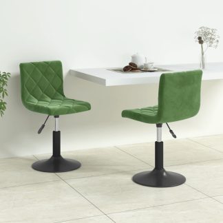 Drejelige spisebordsstole 2 stk. fløjl mørkegrøn