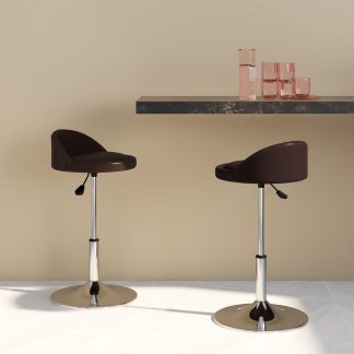 Drejelige spisebordsstole 2 stk. kunstlæder brun