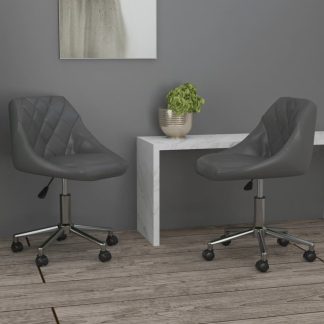 Drejelige spisebordsstole 2 stk. kunstlæder grå